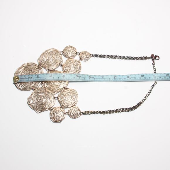 Vintage Chico's Swirl Pattern Large Statement Necklace - Picture 6 of 7